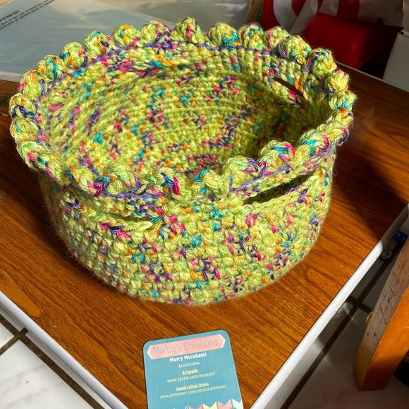 Marcy’s Creations Other - Single Cute circle crocheted Basket, by me. 🥰